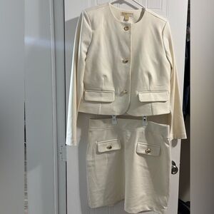 Michael Kors Cream Blazer and skirt with Gold Buttons